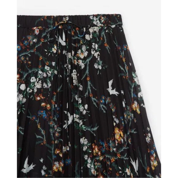 Black Bird Printed Mesh-Detail Midi Skirt - Picture 8 of 11